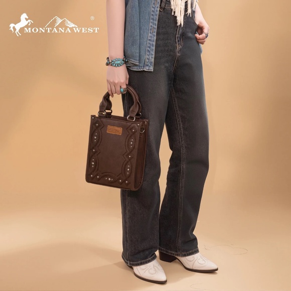 Montana West Embroidered Aztec Small Tote/Crossbody Coffee - Picture 5 of 5